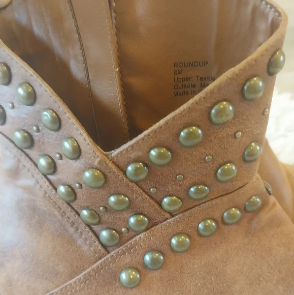 Coconuts By Matisse Leather Roundup Studded Boots Sz 8 - Picture 3 of 7